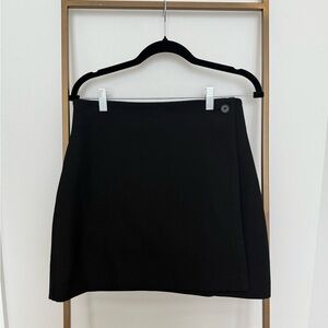 Babaton (Aritzia) Black wrap mini skirt